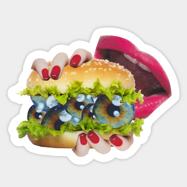 Pop Burger Sticker by Luca Mainini